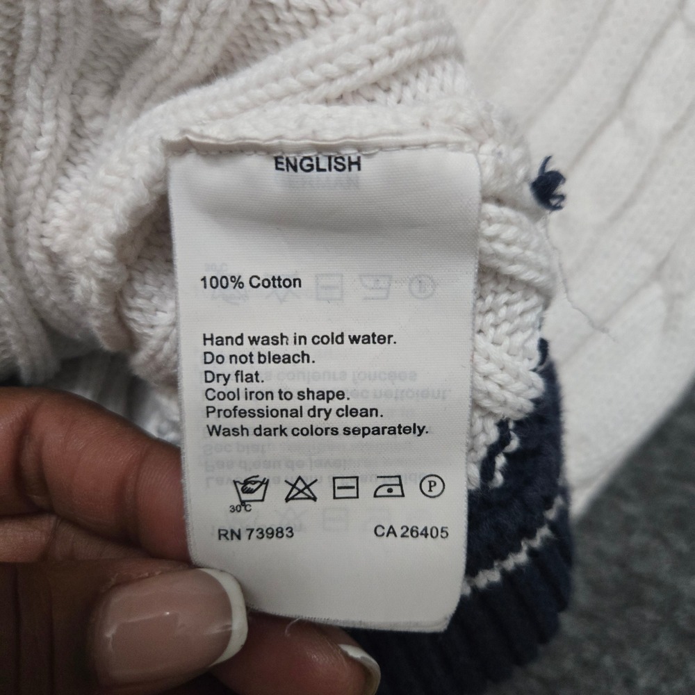 Helly Hansen Cable Knit Sweater Women Large Cricket Tennis Preppy Nautical Ivy - Picture 5 of 8